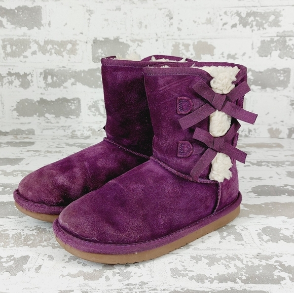 Koolaburra by UGG Victoria Purple Suede Short Fashion Boots  T438 - Picture 2 of 8